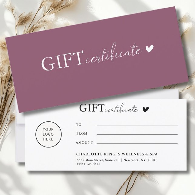 Geschenkgutschein für kundenspezifische Logos (Customer specific, Logo Business Gift Certificate)