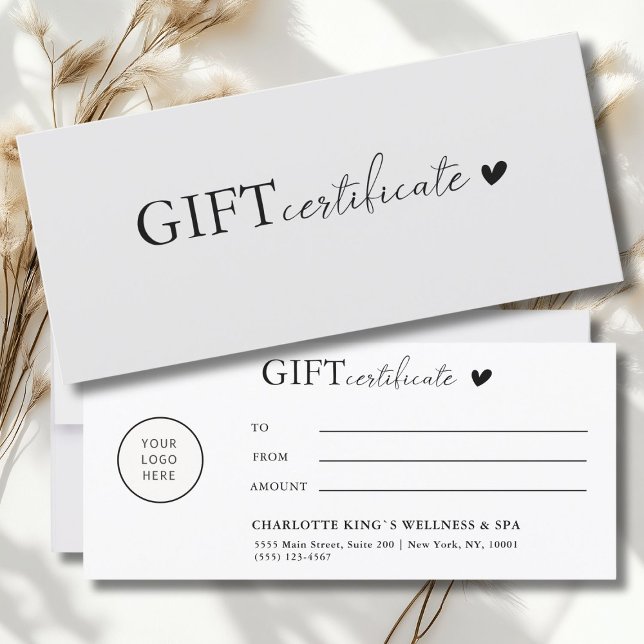 Geschenkgutschein für kundenspezifische Logos (Customer specific, Logo Business Gift Certificate)