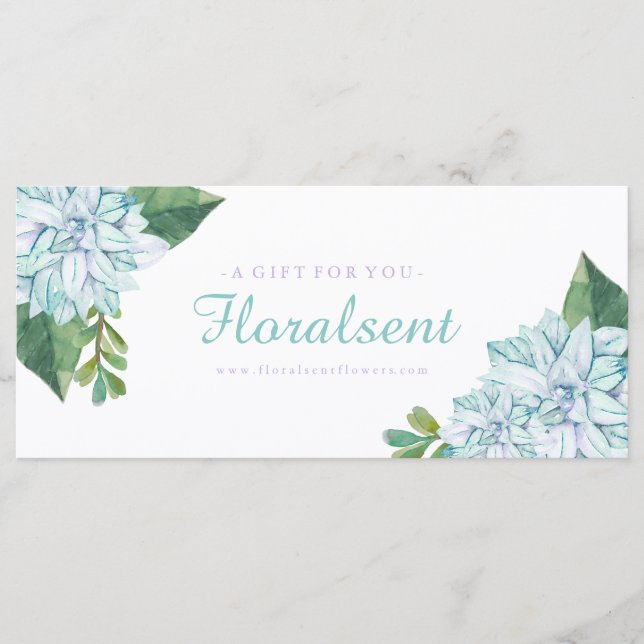 Geschenkgutschein für kundenspezifische Succules (Vorderseite)