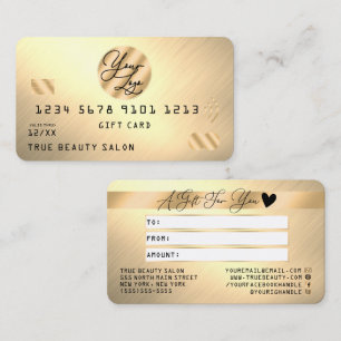 Geschenkgutschein für leichte Gold-Metallkredite Visitenkarte