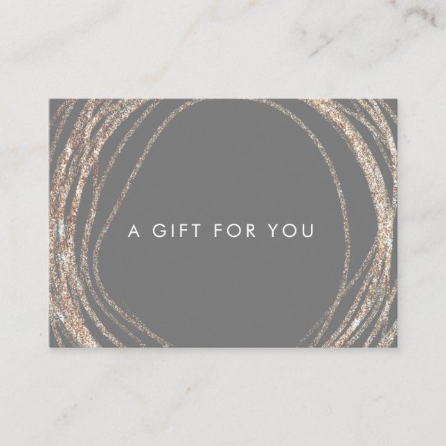 Geschenkgutschein für moderne abstrakte Imitate Visitenkarte (Vorderseite)