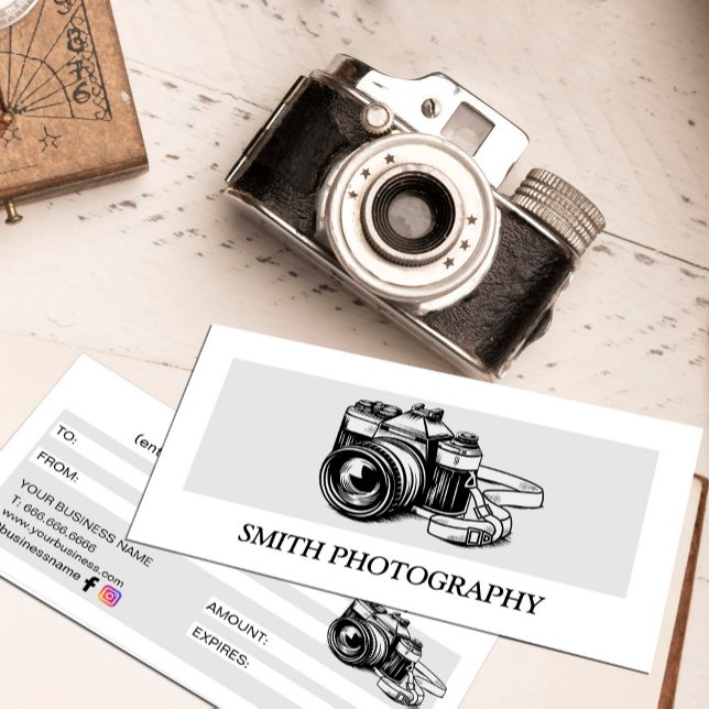 Geschenkgutschein für moderne Fotografen (Modern Camera Photographer Gift Certificate, #photographercertificate)