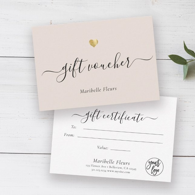 Geschenkgutschein für moderne Script-Gold-Logos (Von Creator hochgeladen)