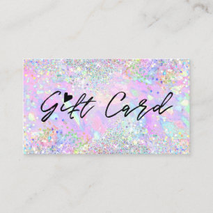 Geschenkgutschein für Opal-Textur-Glitzer Visitenkarte