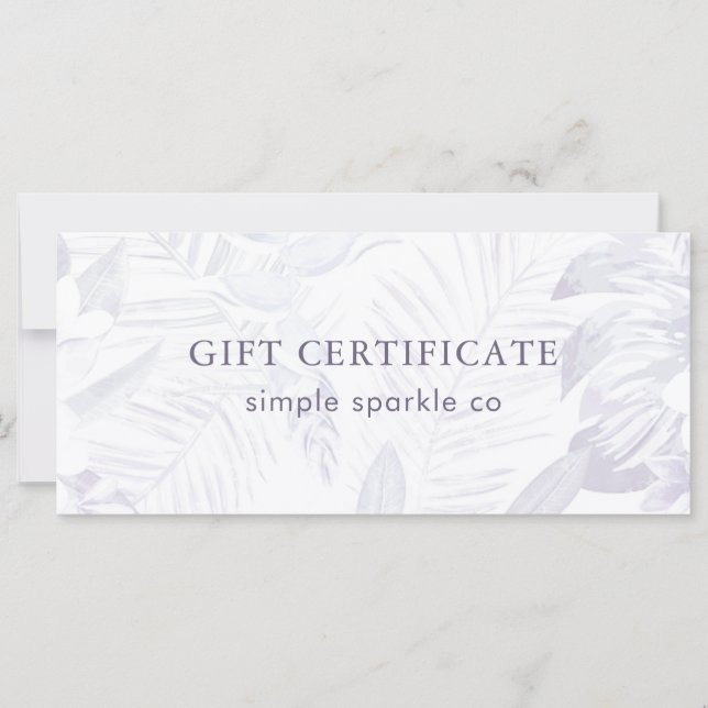 Geschenkgutschein für Palmblättern (Vorderseite)