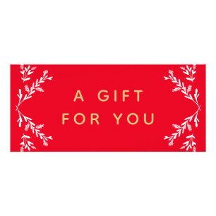 Geschenkgutschein für Red Holiday Werbekarte