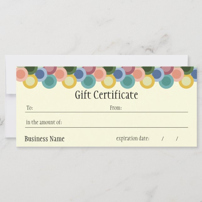 Geschenkgutschein für Retro Circles (Vorderseite)