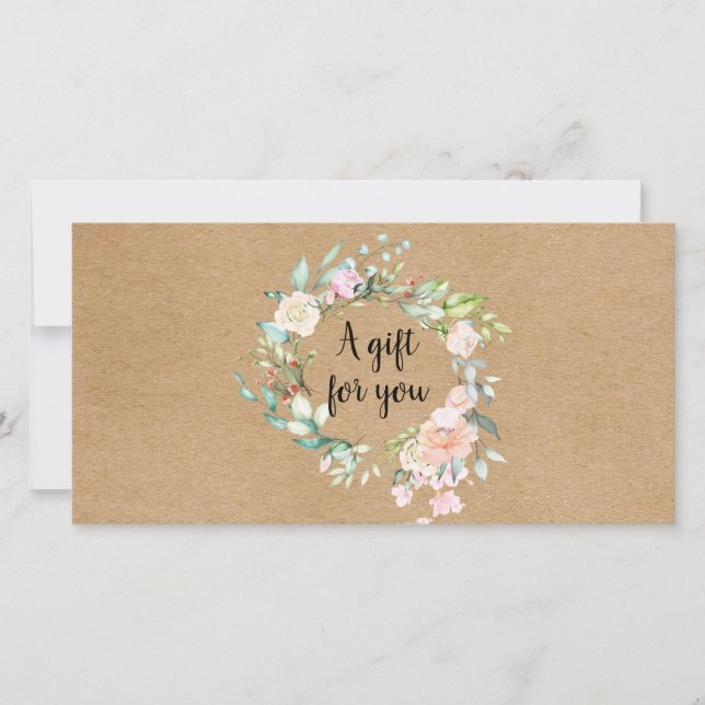 Geschenkgutschein für Rose Garland Rustic Kraft (Vorderseite)