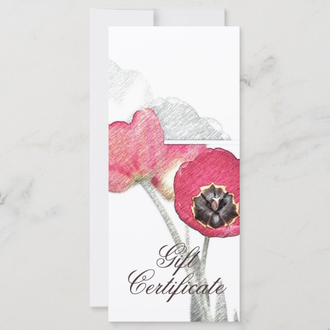 Geschenkgutschein für Rote Mohnblume Gezeichnet Bl (Vorderseite)