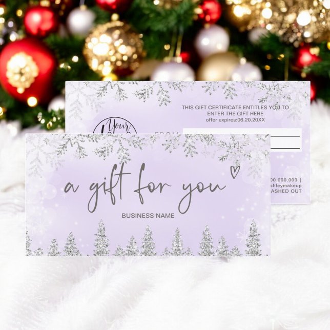 Geschenkgutschein für Silberlavene-Pine (Silver lavender snow pine logo gift certificate)