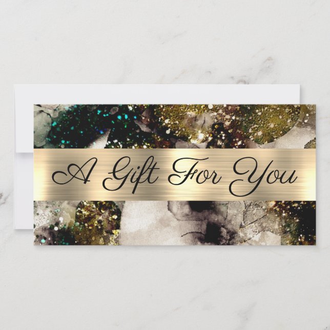 Geschenkgutschein für smaragdgrüne Aquarellfarben (Vorderseite)