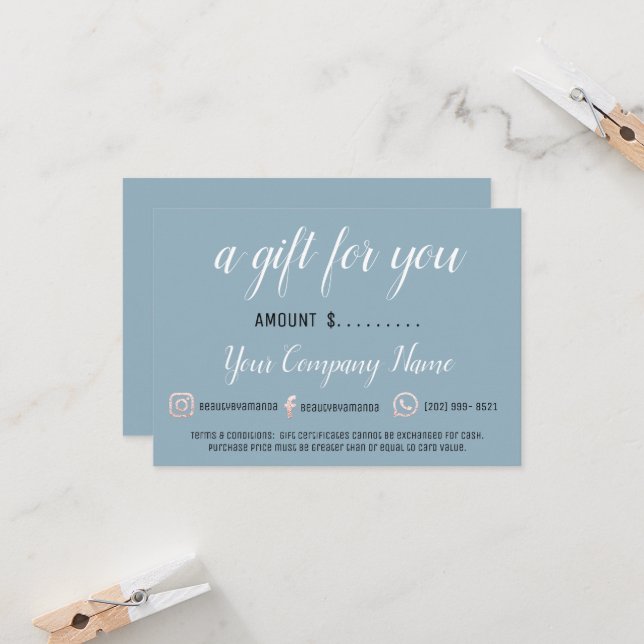 Geschenkgutschein für Unternehmen Einfach Logo "So (Vorderseite/Rückseite Beispiel)