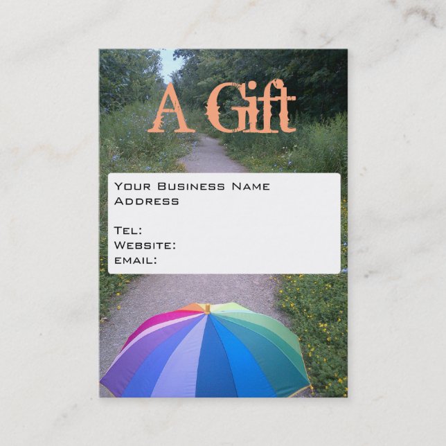 Geschenkgutschein für Visitenkarten von RoseWrits Rabattkarte (Vorderseite)