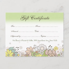 Geschenkgutschein Geschäft Postkarte