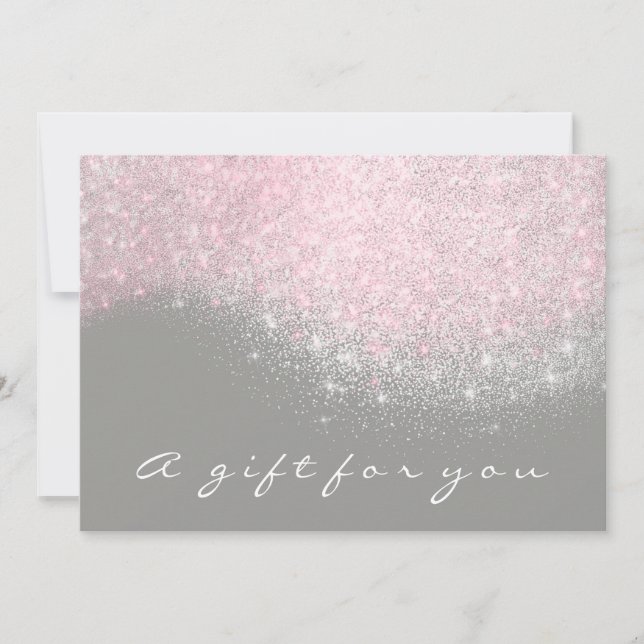 Geschenkgutschein Glitzer Silver Gray Pastellrosa (Vorderseite)