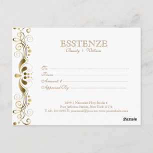 Geschenkgutschein "Gold On & White Floral Lace" Postkarte