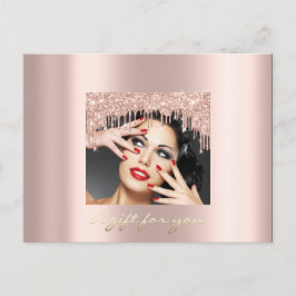 Geschenkgutschein Gold Tropfen Holidays Confetti R Postkarte