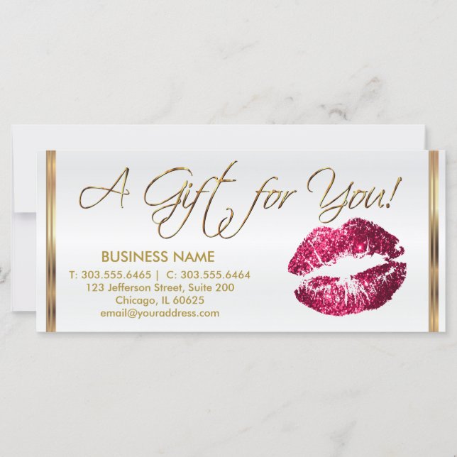 *Geschenkgutschein Hot Pink Lipstick Business 2 (Vorderseite)
