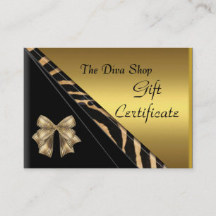 Geschenkgutschein Karte Elegant Gold Schwarz