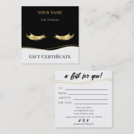 Geschenkgutschein Karte für Luxus-Wimperntechniker