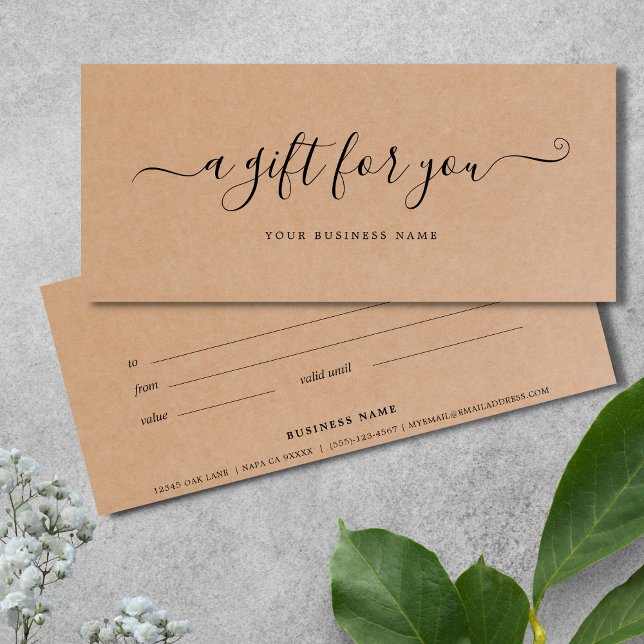 Geschenkgutschein Kraft Papier rustikal (Kraft Paper Business Gift Certificates)