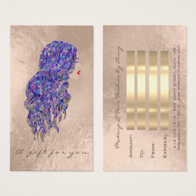 Geschenkgutschein Mermaid Gold Friseur Makeup (Vorne & Hinten)