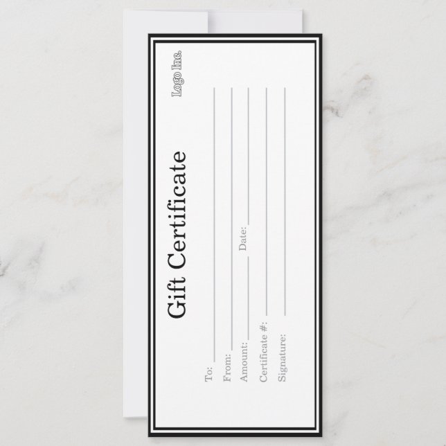Geschenkgutschein mit benutzerdefiniertem Logo (Vorderseite)