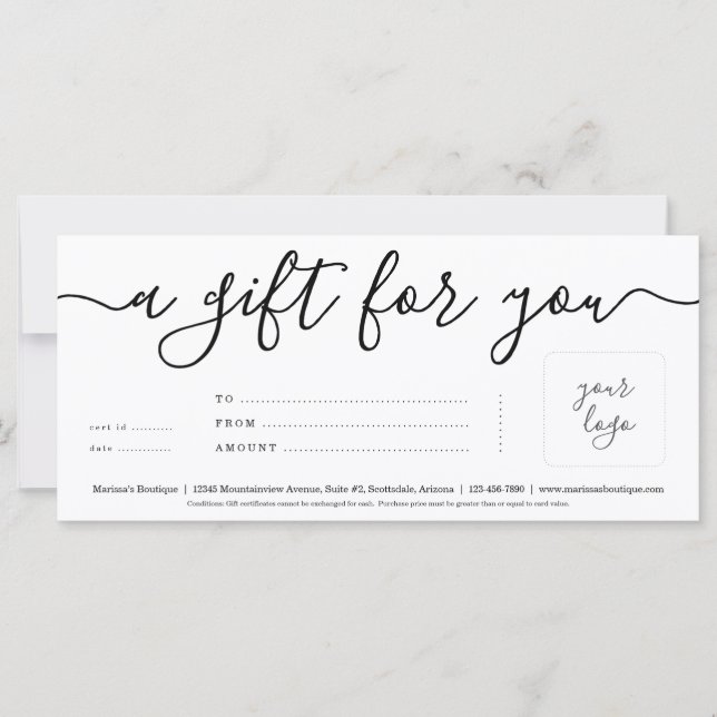 Geschenkgutschein mit Logo | Einfach richtig (Vorderseite)