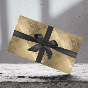 Geschenkgutschein-moderne schwarze Band-Goldfolie Rabattkarte
