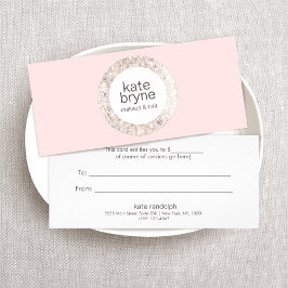 Geschenkgutschein "Pink Sequin Beauty Salon" Werbekarte