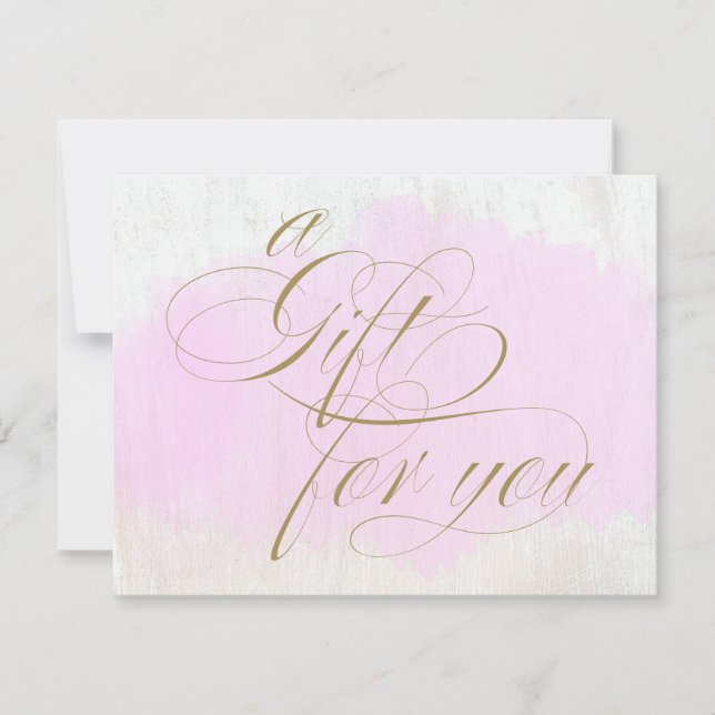 Geschenkgutschein "Pink Watercolor Calligrafy" (Vorderseite)