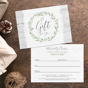 Geschenkgutschein Rustikales Holz und botanisches 