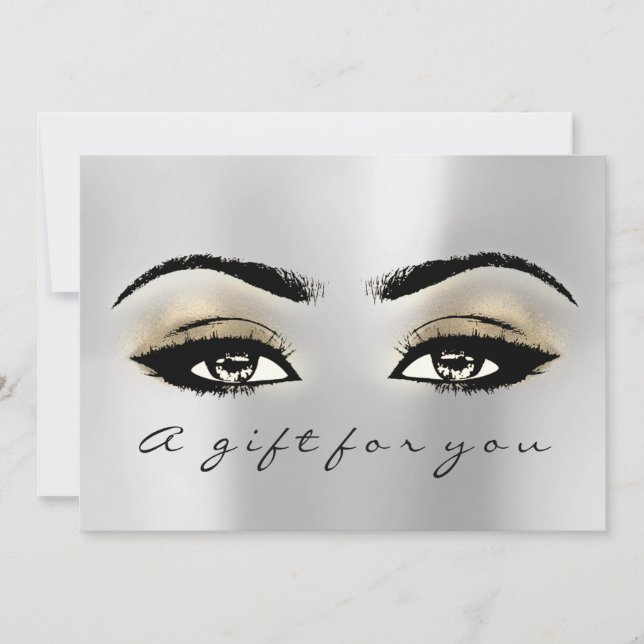 Geschenkgutschein Silver Gold Lash Schönheit Makeu (Vorderseite)