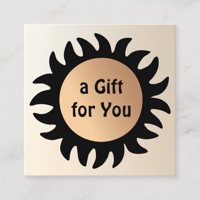 Geschenkgutschein Spray Tan Tanning Salon Quadratische Visitenkarte (Vorderseite)