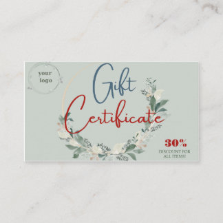 Geschenkgutschein Visitenkarte