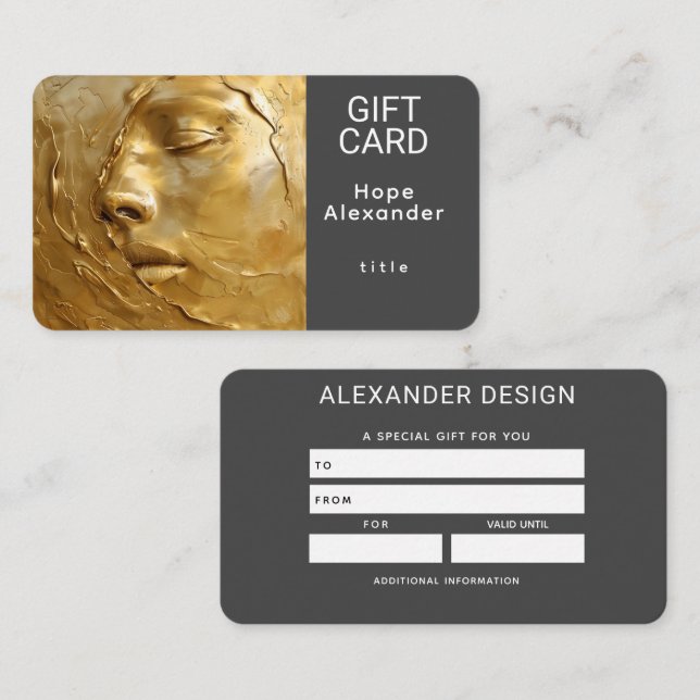 Geschenkgutschein von Molten Dreams Visitenkarte (Vorne/Hinten)