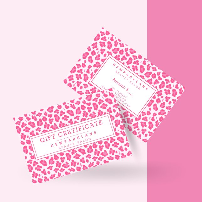 Geschenkgutschein von rosa Leopard Visitenkarte (Von Creator hochgeladen)