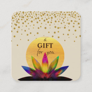 Geschenkgutschein Wasserfarbe Lotus Blume Yoga Quadratische Visitenkarte