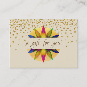 Geschenkgutschein Wasserfarbe Lotus Blume Yoga Visitenkarte