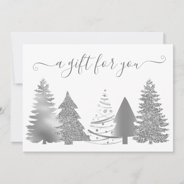 Geschenkgutschein Weihnachtsbaum Rose Gold (Vorderseite)