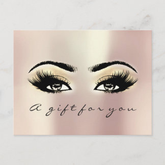 Geschenkgutscheine Augen Rose Gold Makeup Künstler Postkarte