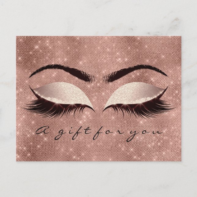 Geschenkgutscheine Augen Rose Pinselstrich Postkarte (Vorderseite)