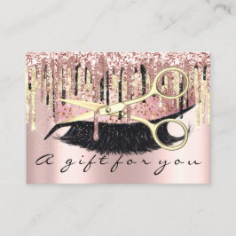 Geschenkgutscheine Friseur Makeup Lash Gold Rose Visitenkarte