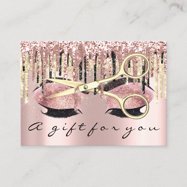 Geschenkgutscheine Friseur Makeup Lash Microblad Visitenkarte (Vorderseite)