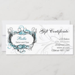 Geschenkgutscheine für Aqua, Schwarz und Weiß