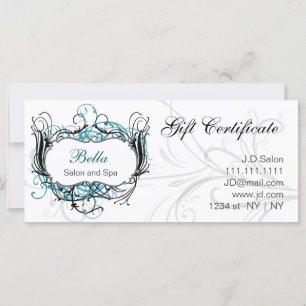 Geschenkgutscheine für Aqua, Schwarz und Weiß