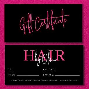 Geschenkgutscheine für den Friseursalon