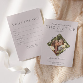 Geschenkgutscheine für Fotografen Dankeskarte