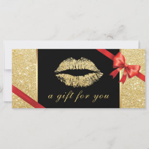 Geschenkgutscheine Gold Glitzer Lips Beauty Salo