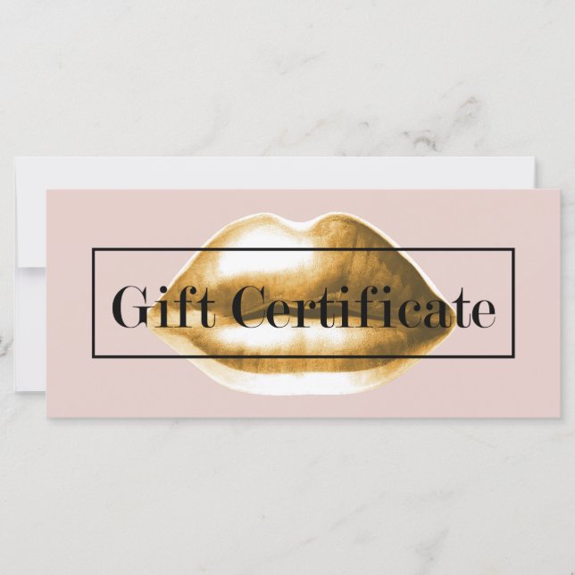 Geschenkgutscheine | Goldene Lippen Rosa Salon (Vorderseite)